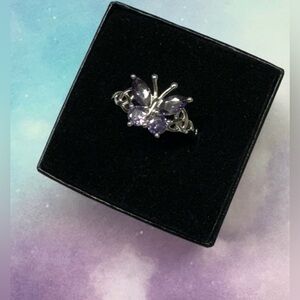 Chic Sparkling Butterfly Design Inlaid Shining Zirconia Symbol Of Beauty Ring